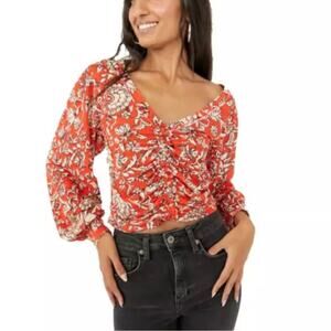 NWT! FREE PEOPLE Say The Word Floral Cotton & Modal Knit Top Size: Medium